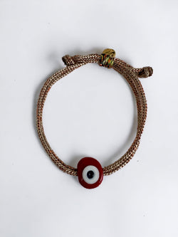 Small red on rose gold bracelet