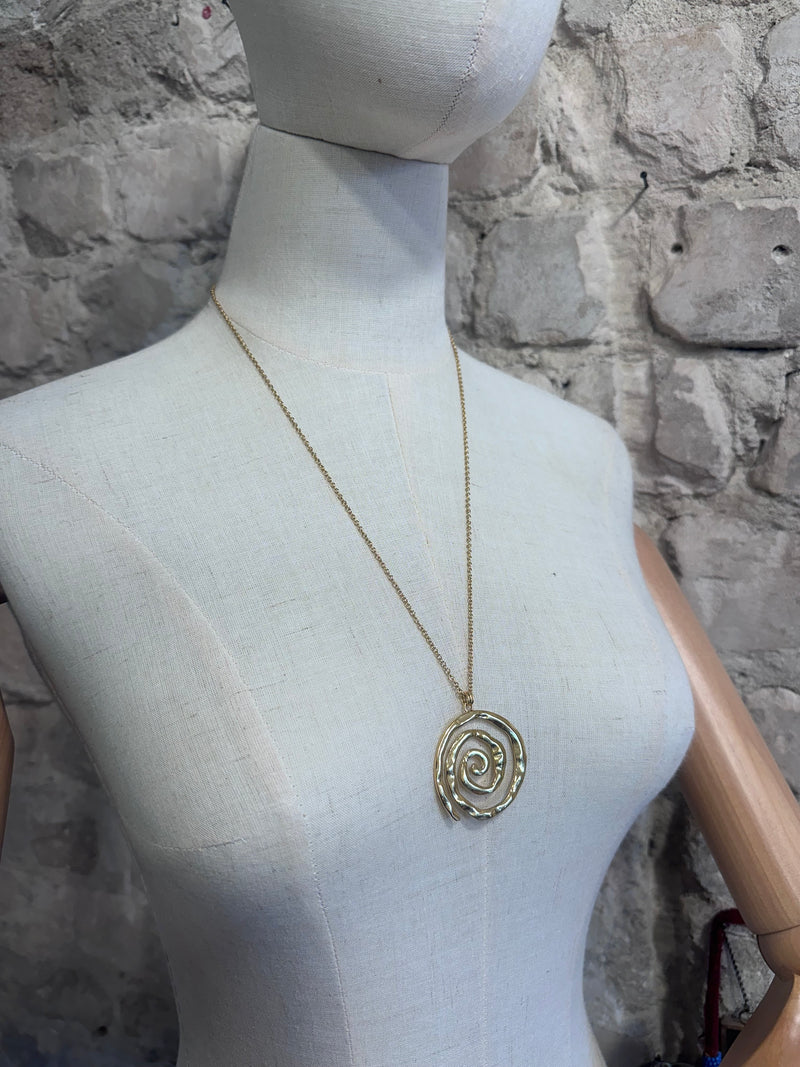 Spiral long necklace