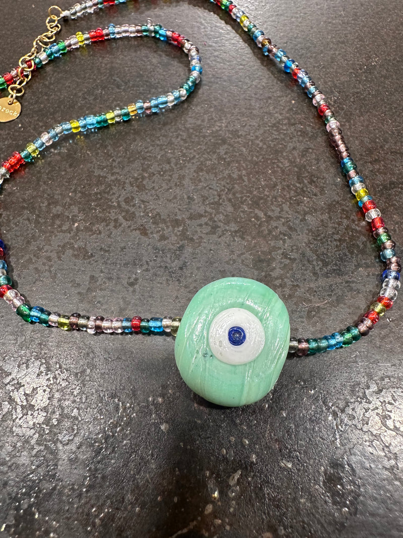 Bahia eye necklace water green