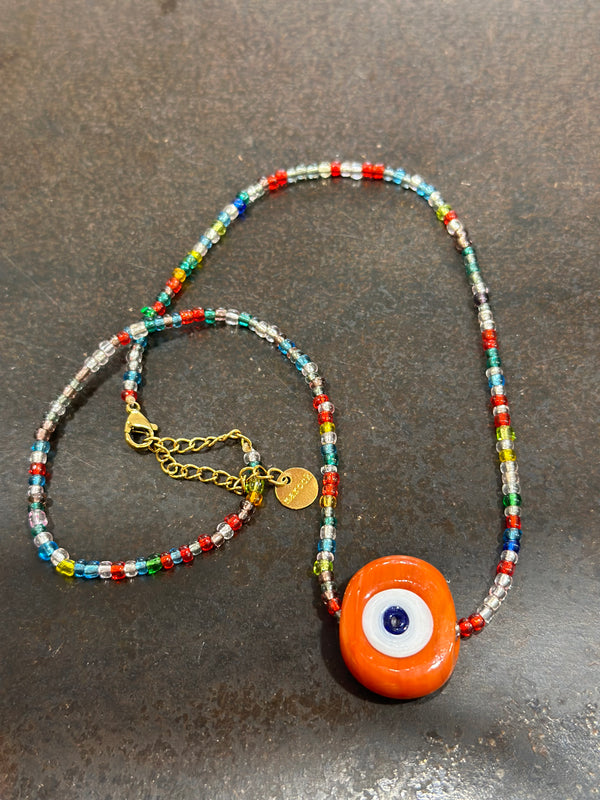 Bahia eye necklace orange