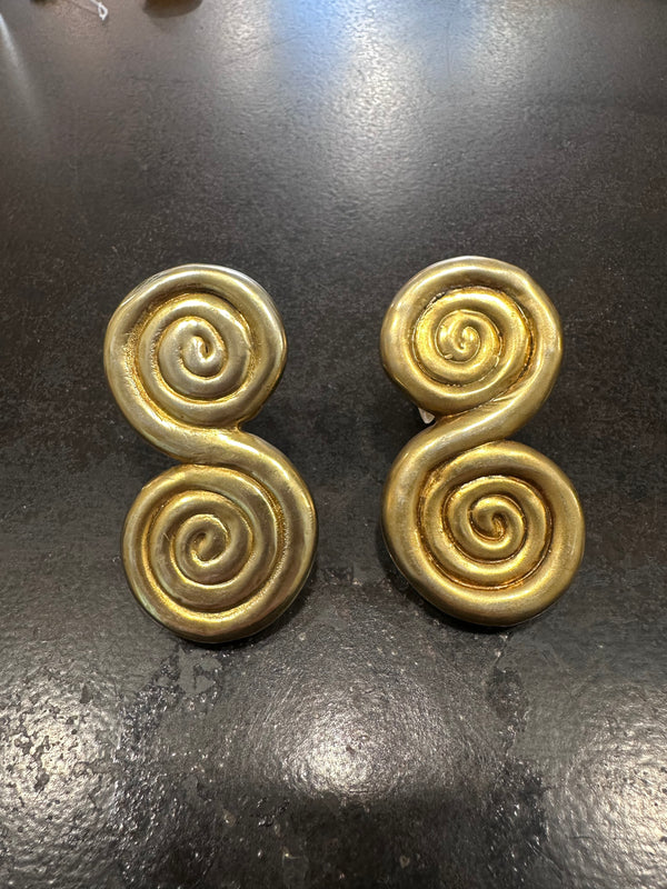 Vintage spirale earrings silver gold plated