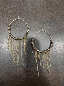 Chain medium hoop earrings